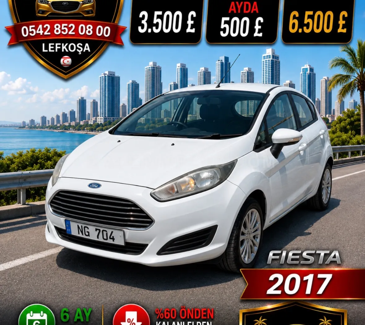 2017 Ford Fiesta 1.6 Kıbrıs | KKTC İkinci El Satılık Araba - Fotoğraf 1