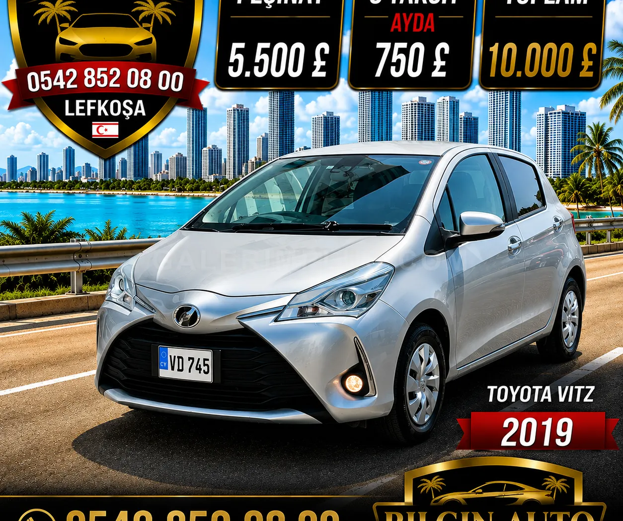 2019 Toyota Vitz 1.0 i 16V Kıbrıs | KKTC İkinci El Satılık Araba - Fotoğraf 1