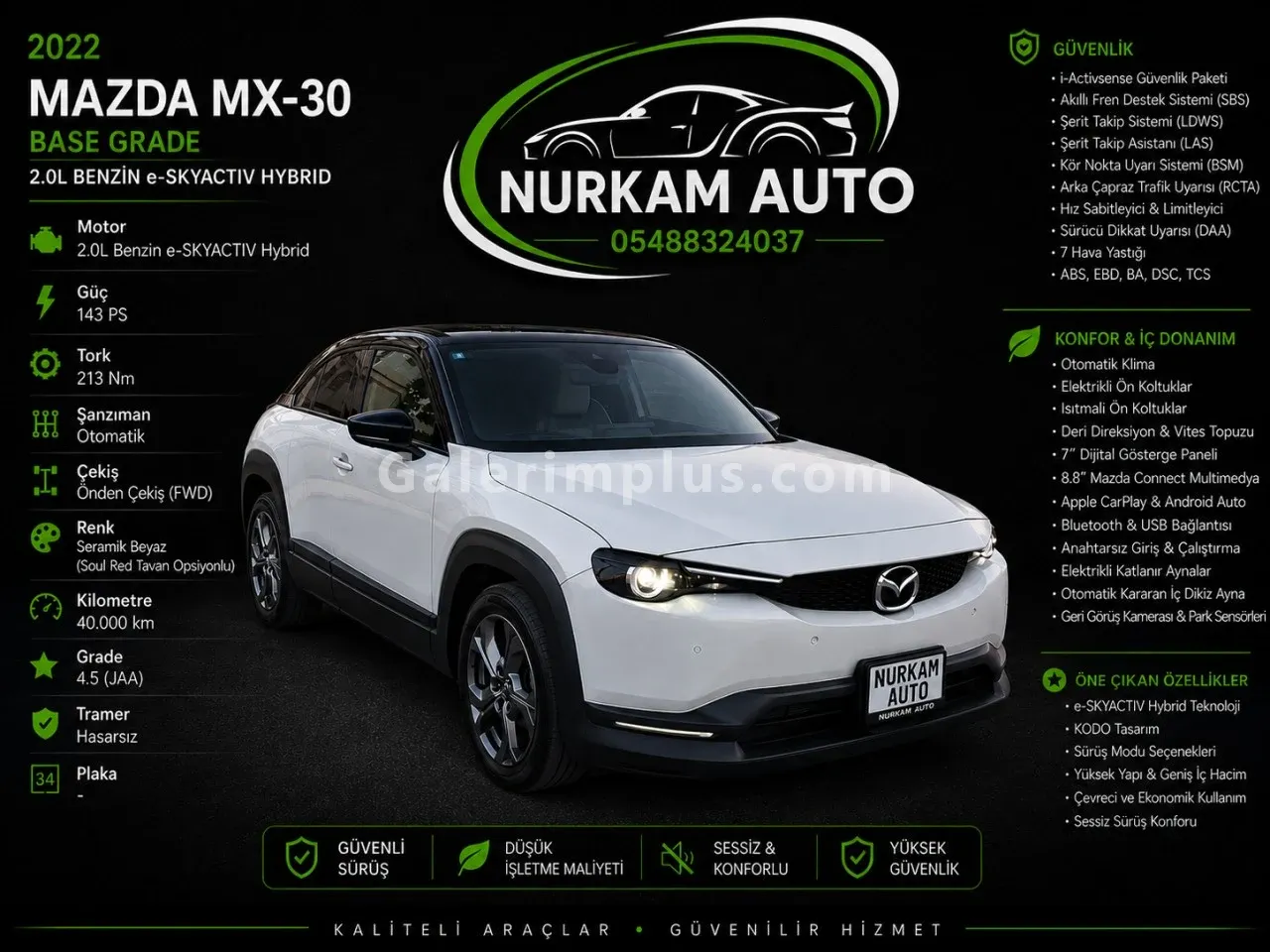2022 Mazda MX-30 Kıbrıs | KKTC İkinci El Satılık Araba - Fotoğraf 1