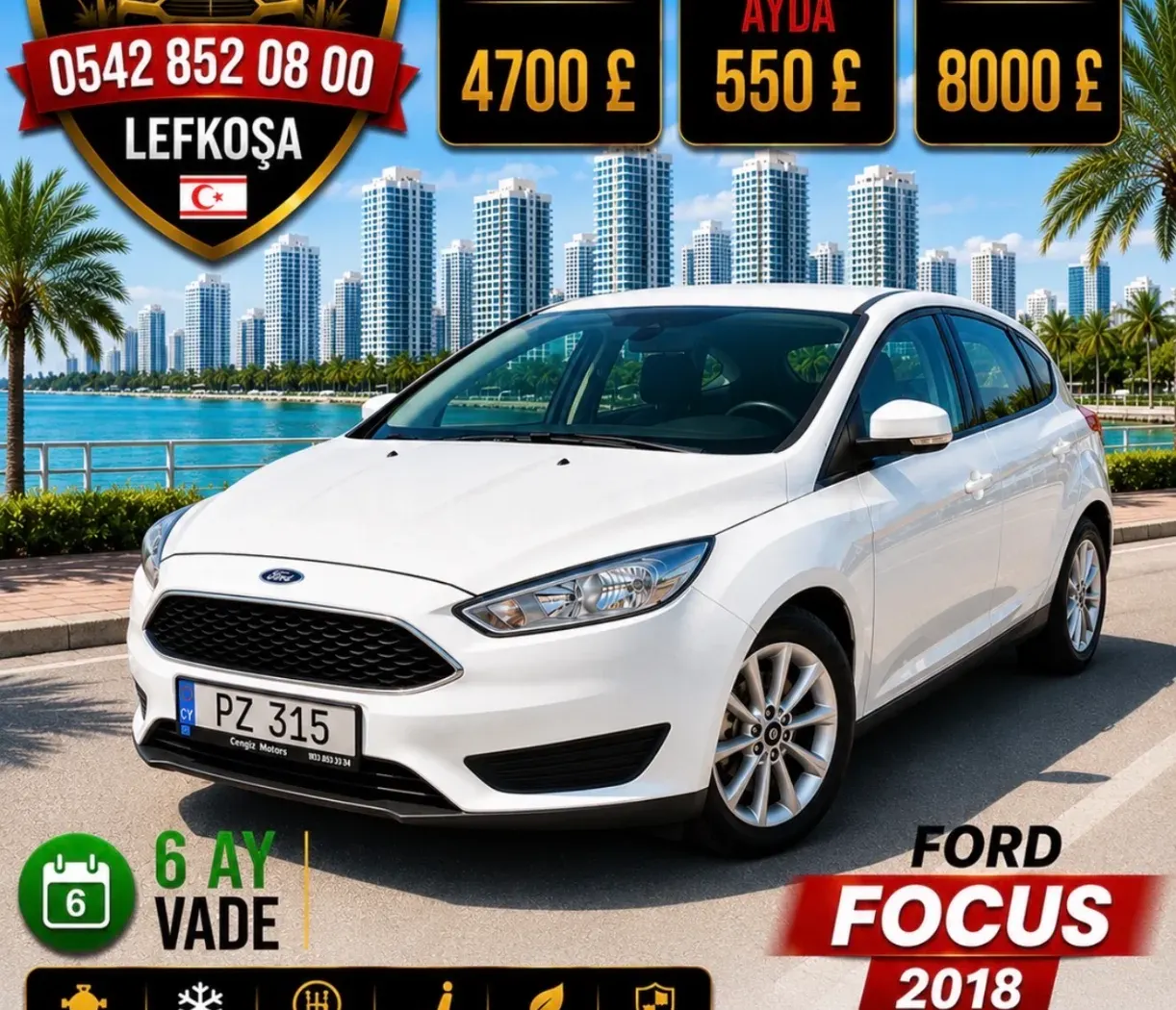 2018 Ford Focus 1.6 Kıbrıs | KKTC İkinci El Satılık Araba - Fotoğraf 1