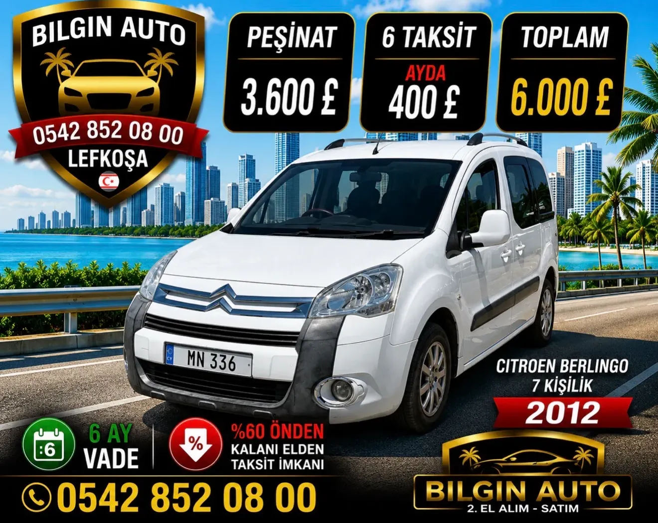 2012 Citroen Berlingo Kıbrıs | KKTC İkinci El Satılık Araba - Fotoğraf 1